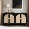 Storage Cabinet With Rattan Door,Adjustable Shelves,Buffet Cabinet - 59.06"Lx15.75"Wx31.5"H - Leovsnove - 2 of 4