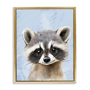 Stupell Industries Sweet Woodland Raccoon Floating Frame Canvas Art - 1 of 4