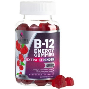 Vitamin B12 Gummies 4500mcg, High Absorption Vitamin B-12 Energy Gummy - 60 Gummies By Nature's Nutrition - 1 of 4