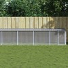 vidaXL Large Chicken Coop with Roof, Durable Galvanized Steel Poultry Cage with Lockable Door, Perfect for Outdoor, Light Gray - 2 of 4