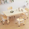 Kids Table and 4 Chairs Set, Height Adjustable Toddler Table and Chair Set for Ages 2-10 - 2 of 4