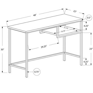 Vynxaria Modern 48" White Laminate Computer Desk Grey Metal Frame for Home Office Laptop Work - 1 of 4