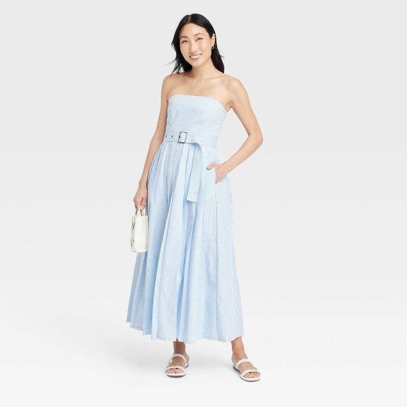 Women's Belted Midi Bandeau Dress - A New Day™, 4 of 12