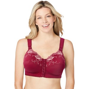 Comfort Choice Front-Close Embroidered Wireless Posture Bra - 1 of 4