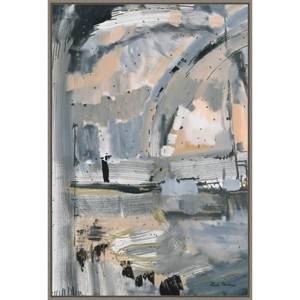 23" x 33" Harbor Nights No 1 by Leah Nadeau Framed Canvas Wall Art Print - Amanti Art: Modern Lithograph, Polystyrene Frame - 1 of 4