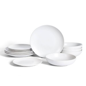Earth & Clay 12pc Mia Stoneware Dinnerware Set Gray - 1 of 4