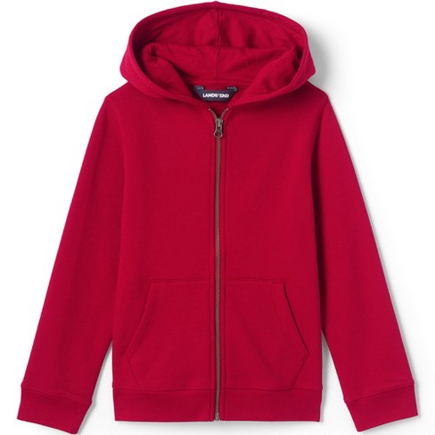 Lands End School Uniform Kids Zip Front Sweatshirt X Small Red