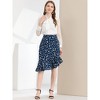 Allegra K Women's Print Elegant High Waist Mermaid Asymmetrical Ruffle Summer Skirt - 3 of 4