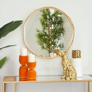 Glam Metal Wall Mirror Gold - CosmoLiving by Cosmopolitan: Luxury & Glam Style, No Assembly Required - 1 of 4