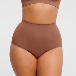 Feelingirl Women's Seamless High-Waist Tummy Control Antibacterial Peach Hip Brief - 1 of 1