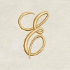 Avanti  Ivory with Gold Script Monogram Fingertip Towel Letter   E - 2 of 3