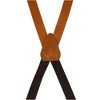 CTM Men's Smooth Coated Leather Slim Width Suspenders with Metal Swivel Hook Ends - 3 of 4