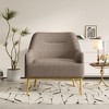 Modern Accent Chair Upholstered Armchair Single Sofa Chair Reading Chair with Curved Backrest and Gold Metal Legs - ModernLuxe - 2 of 4