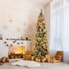 Angel Sar 9ft Pre-Lit Pencil Christmas Tree with 460 Warm LEDs, 1298 Branches, 91 Pine Cones & Berries, Automatic Unfolding, 8 Modes with Remote - 2 of 4