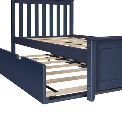Max & Lily Blue Twin-Size Wood Bed with Trundle