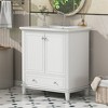 Tramull Bathroom Vanity with Sink, Storage Cabinet with Organizer Doors, Adjustable Shelf & Drawer, Solid Wood Frame - 4 of 4