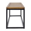 GDFStudio Newcastle Outdoor 54" Acacia Wood and Iron Bench - 4 of 4
