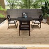 LeisureMod Round Outdoor Aluminum Dining Table for Modern Home, Patio, Backyard Garden Chelsea Collection - 3 of 4