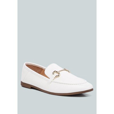 Talula Horsebit Embellished Faux Leather Loafers
