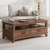 47.24" Farmhouse Coffee Table with Drawers, Rustic Coffee Table Wood Center Table - 3 of 4
