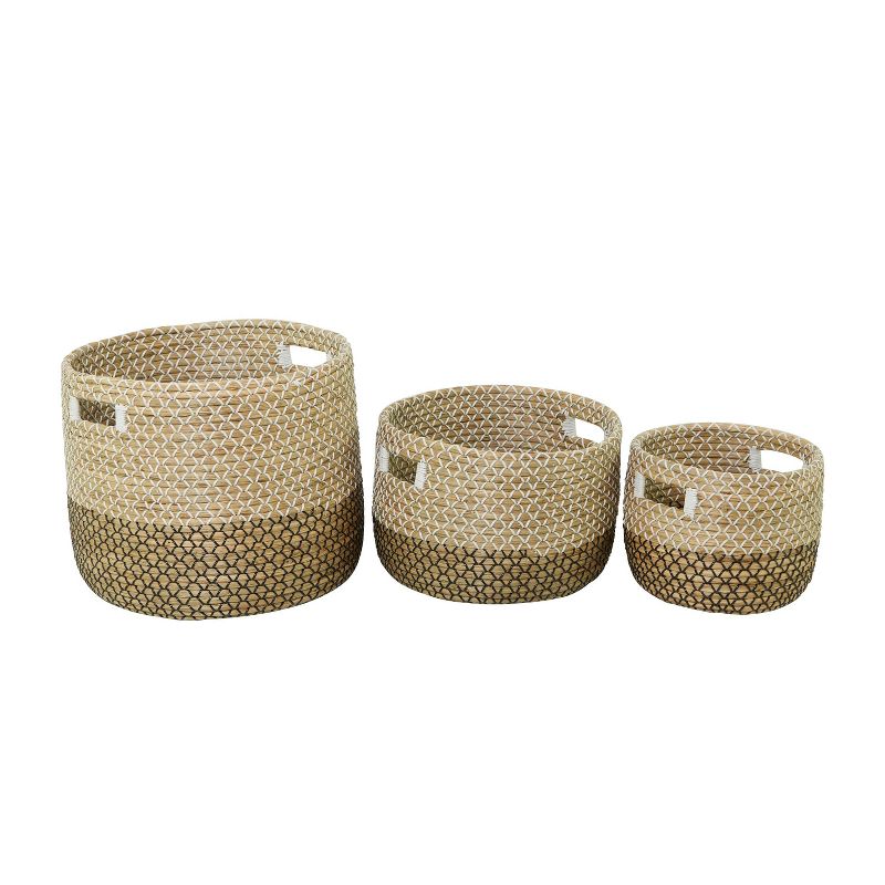 Set of 3 Seagrass Storage Baskets Khaki - Olivia &#38; May, 2 of 6