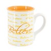 Gibson Home Inspirational Words Believe 4 Piece 16 Ounce Stoneware Mug Set in Orange - 2 of 4