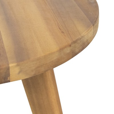 Gino Natural Finish Round Acacia Wood Side Table