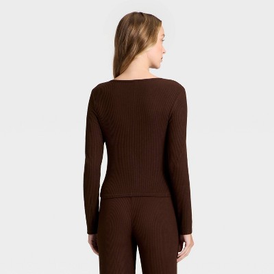 Women's Cozy Ribbed Long Sleeve Henley Pullover - Auden' - image 2