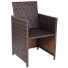 Tangkula 10 PCS Outdoor Patio Dining Set 4 Cushioned Ottomans and 6 Armchairs Metal Rattan Wicker Furniture Garden - 4 of 4