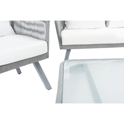 Belmi 4-Piece Grey/Beige Rope-Detailed Outdoor Patio Set