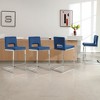26" H Bar Stools Set of 4 - Modern Velvet Barstools with Hollow Back, Upholstered Armless Kitchen Island Stools, Blue with Chrome Metal Frame - 2 of 4