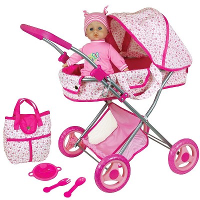 Lissi: Lissi Deluxe Doll Pram with 13" Baby Doll w/ Accessorie