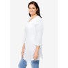Woman Within Plus Size Handkerchief Hem Henley Tunic - 4 of 4