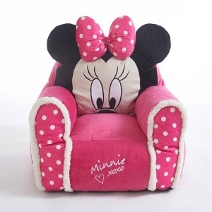 Disney Minnie Mouse Figural Bean Bag Kids' Chair Pink - 1 of 4