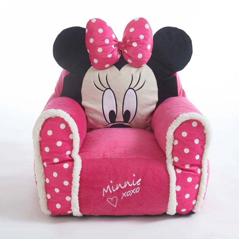 Disney Minnie Mouse Figural Bean Bag Kids&#39; Chair Pink, 1 of 7