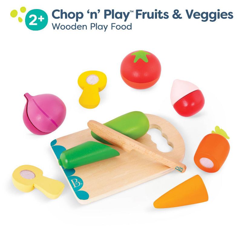 B. toys - Wooden Play Fruits &#38; Vegetables for Slicing - Chop &#39;n&#39; Play Fruits &#38; Veggies, 4 of 11