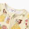 PATPAT Disney Princess Baby Girl Bamboo Beller/Ariel/Cinderella Enveloping Cuffs Zipper Cute Jumpsuit Romper with Bowknot Hat Set - 3 of 4