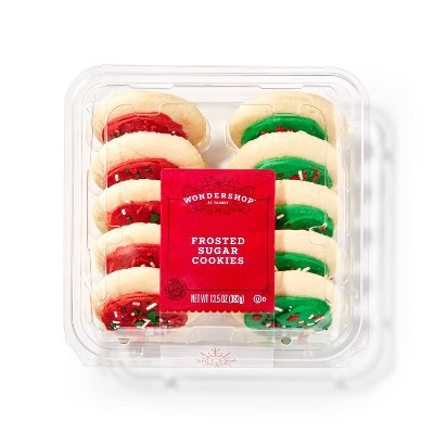 Holiday Green & Red Frosted Sugar Cookies - 13.5oz - Wondershop™