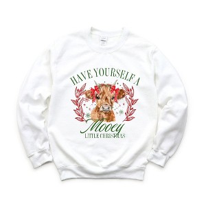 Simply Sage Market Women's Graphic Sweatshirt Mooey Christmas - 1 of 4