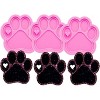 JDICTION 3PC Shiny Paw Heart Silicone Mold - Dog Paw Print Keychain & Epoxy Resin Crafts with 10PCS Key Rings - 3 of 4