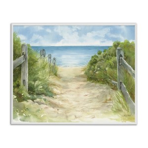 Stupell Industries Beach Path Painting Framed Giclee Art, White, 14" x 11" - 1 of 4