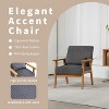 HOMEFUN Modern Grey Corduroy Accent Armchair with Wood Legs and Wide Armrest - 4 of 4