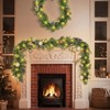 Christmas wreath, 6-foot pre-installed lights with timer, silver balls, pine cones, berries, suitable for fireplaces, staircases, front doors. - 4 of 4