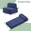 Corduroy Sofa Bed with Lumbar Pillow - Single Size Foldable Sleeper Chair for Small Spaces, Space Saving Convertible Futon & Guest Bed - 2 of 4