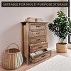 Rustic Wood 5 Drawer Dresser for Closet, Tall Chest of Drawers with Wide Metal Handles, Dressers Organizer for Living Room - 4 of 4