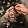 Floral Celebration Sugar Skull Stained Glass Style Ornament, Lush Blossom Christmas Gift and Decor| OrnamentallyYou - 4 of 4