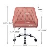 Velvet Desk Chair, Swivel Home Office Chair with Wheels and Gold Metal Base – The Pop Home - 3 of 4