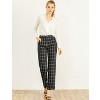 INSPIRE CHIC Women's Plaid Elastic Waist Casual Work Office Long Pants - 3 of 4