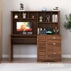 SEVOBAL Classical Computer Desk Drawers Modern Corner Home Office Storage with Hutch Table Study Writing Desk Workstation, Brown, 62.99"*27.16"*5.91" - 2 of 4
