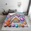 1pc Cozy Christmas Gingerbread Man Design Flannel Blanket, Soft Warm All-Season Polyester Throw for Bed, Travel, Camping, Office, Sofa. - 3 of 4